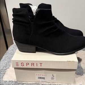 Esprit Women's Elegant Black Ankle Booties new with box size 10